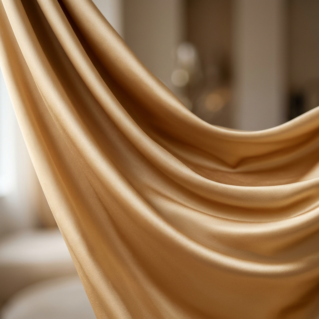 Luxurious golden silk fabric