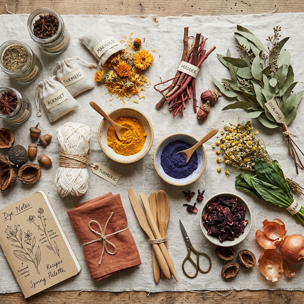 Natural dyeing materials and ingredients